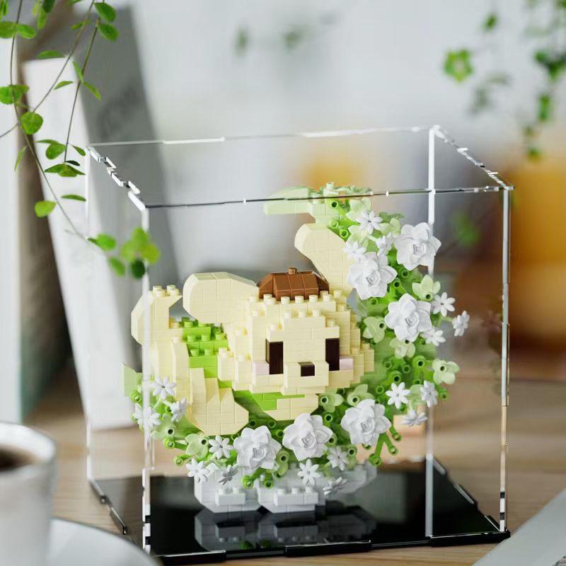 Compatible Leji Building Blocks: Pompompurin, Kuku Mi Flower Moon Cartoon Doll Ornaments