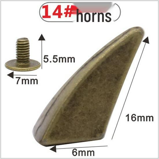 Punk Spike Alloy Bullet Rivet Horn Cone with Base Screw for Apparel, Bags, Shoes