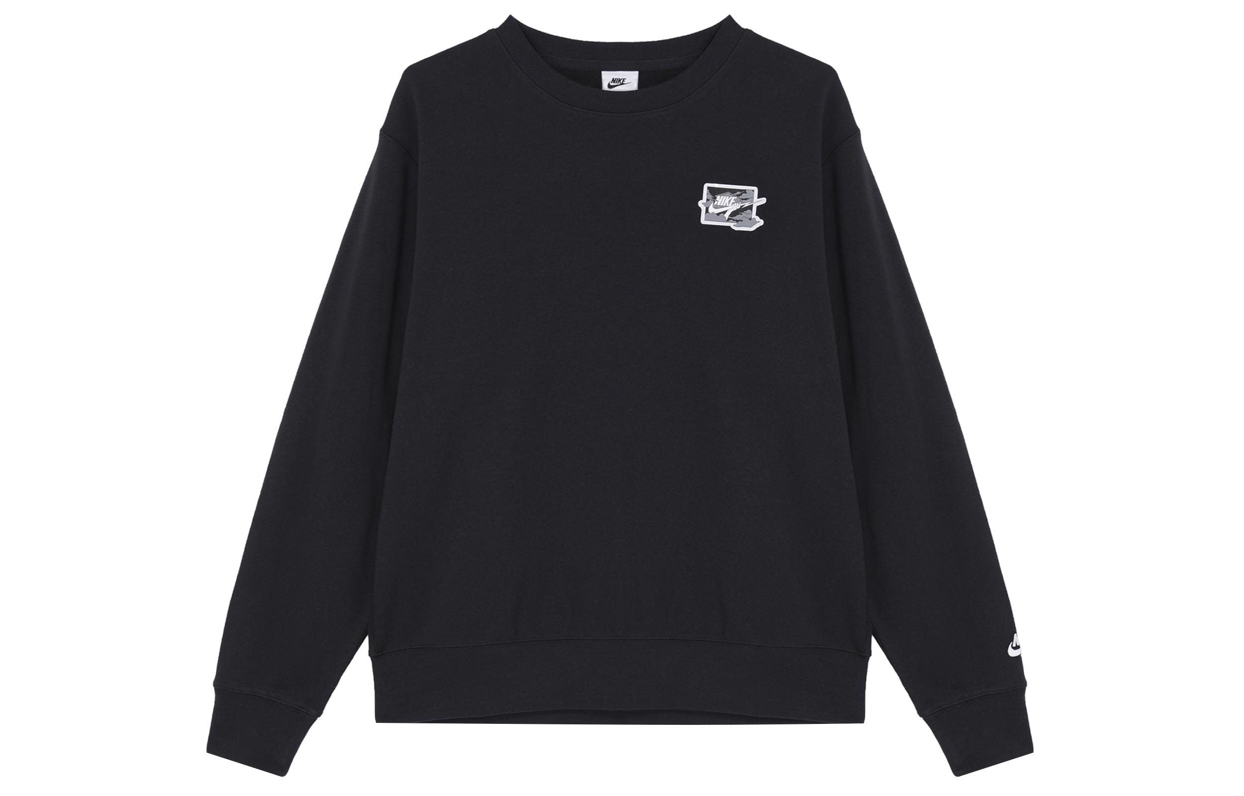 Nike Club Terry Crew Neck Sweatshirt Men s Black/White FZ0765-010 M