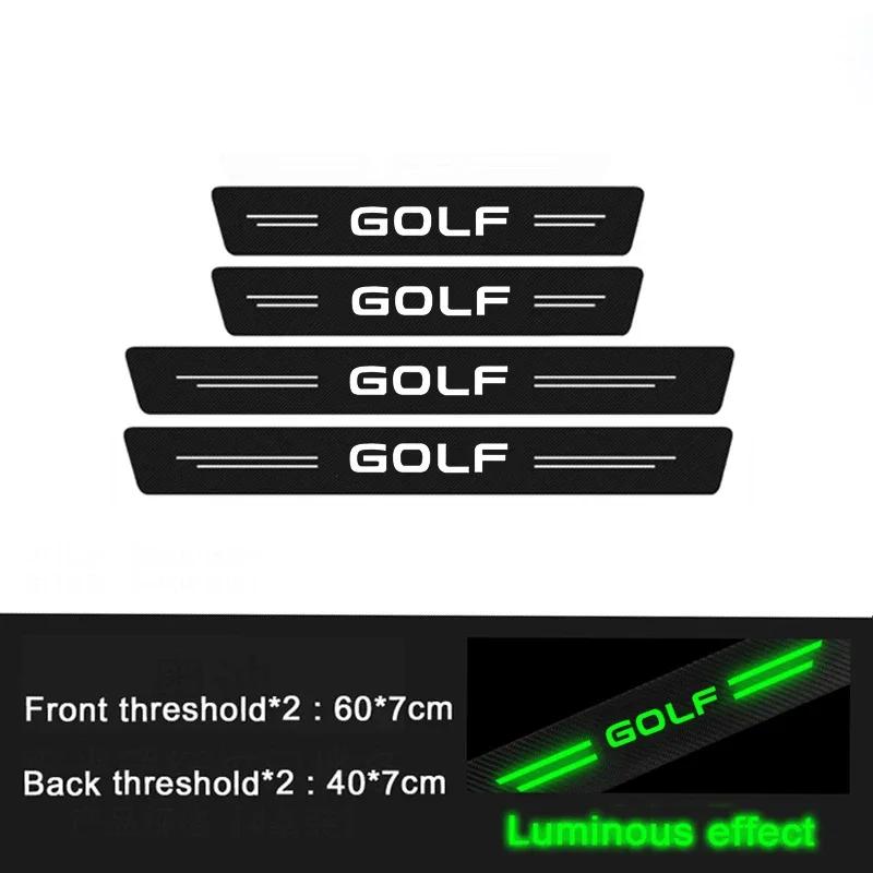 2026 Hot Sticker Luminous Car Front Rear Door Sill Scuff Plate Threshold Protective Decals For Volkswagen VW GOLF Badge 3 5 7 MK