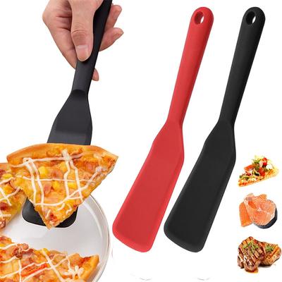 1/2 Stück Dünner Silikonspatel Pfannenwender Eier Crepe Pfannkuchenspatel Antihaft Hitzebeständig Kochspatel für Omelett Burger Pizza