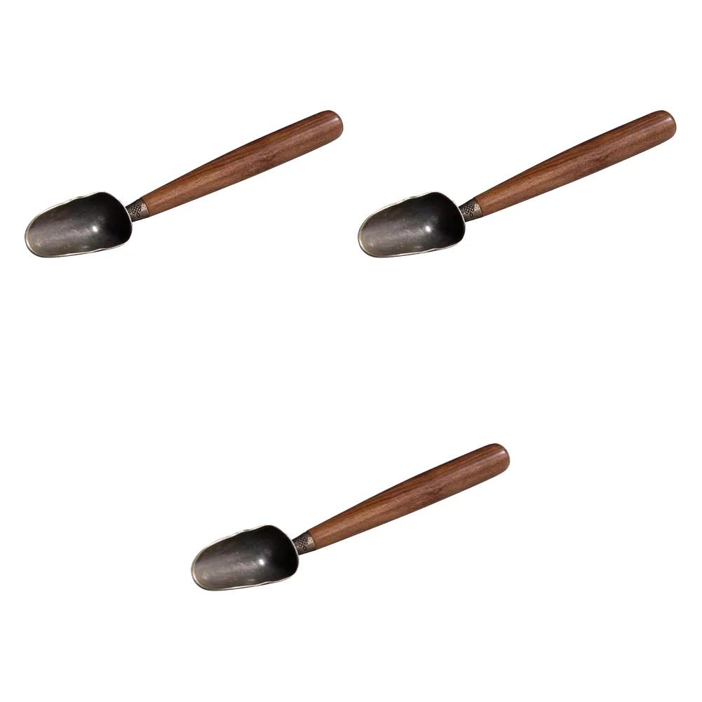 Retro Tea Scoop Long Handle Loose Leaf Tea Scoop Multifunction Creative Tea Shovel Vintage Ebony Teaspoon Tea Accessories