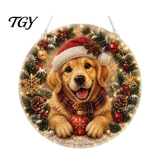 Acrylic Christmas Ornaments Faux Pearl Art Hanging Ornament Kit, Glowing Holiday Decor Festival Set for Tree Window, DIY Festive Pendant Home