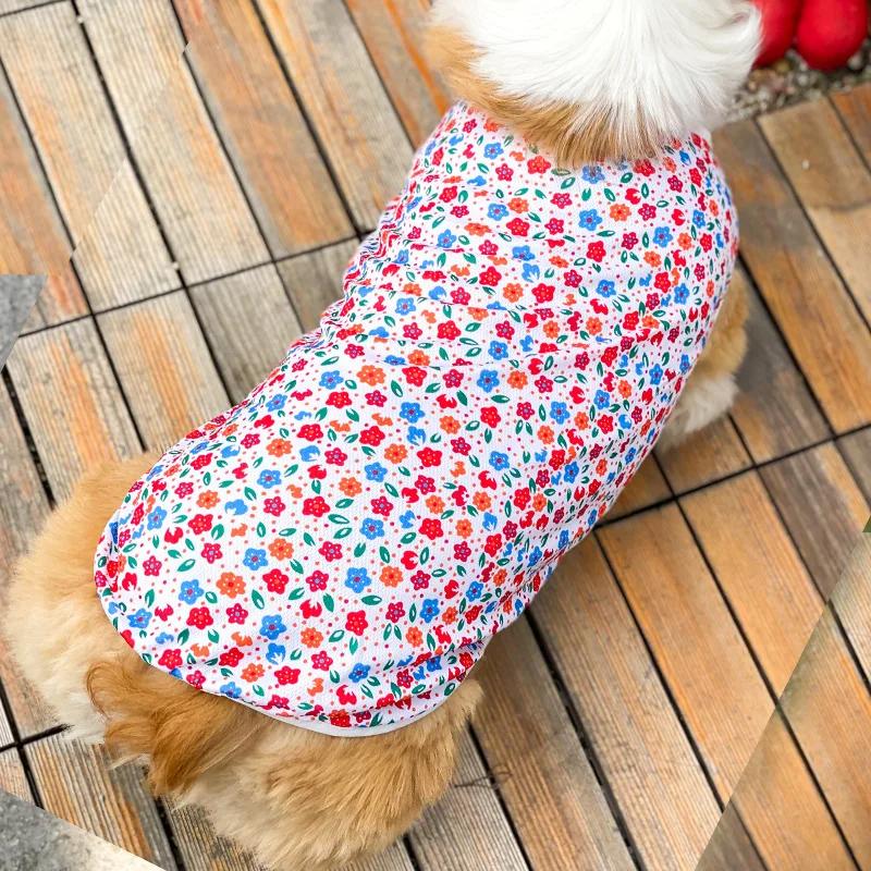 Carino Giubbotto Rinfrescante Estivo per Cani Abbigliamento Morbido a Cartoni Animati Camicie Casual Estive Cani Piccoli Medi Grandi Cucciolo Bulldog Francese Vestiti
