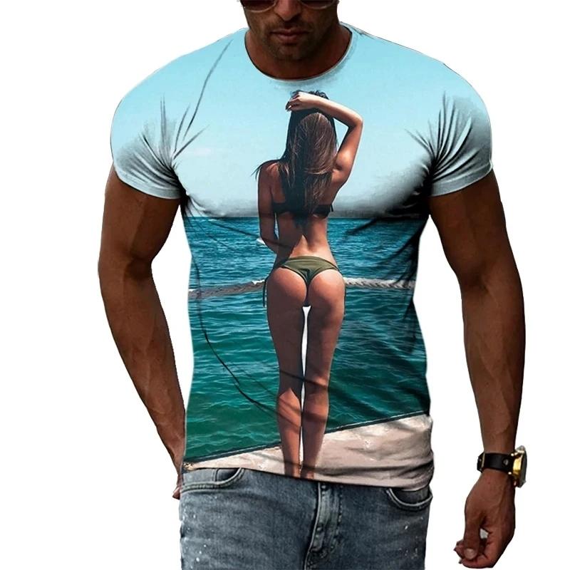 Hot Sexy Girls 3d Printed T-shirt Outdoor Leisure Vacation Tee Shirts Funny Street Harajuku Fashion Loose Personality Tees Top