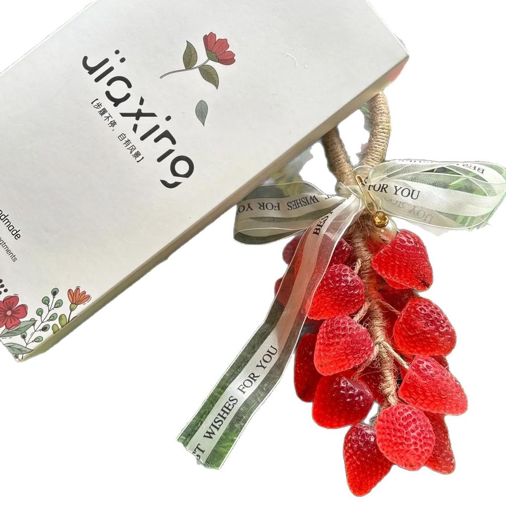 Crystal Strawberry Aromatherapy Essential Oil Soap - Handmade, Long-Lasting Fragrance, Free Shipping