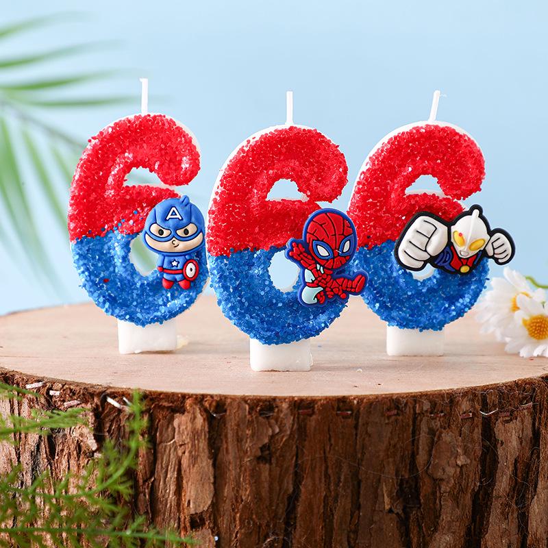 Creative Digital Birthday Candles with Cartoon Characters for Children's Cake Decoration