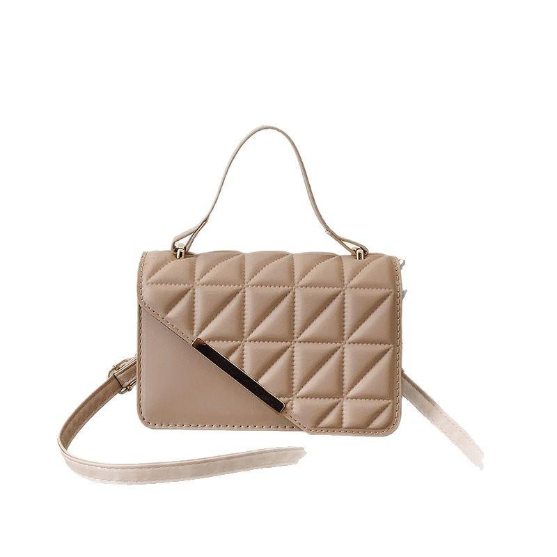 Rhombus Texture Bag Women's 2025 New Trendy Foreign Style Portable Small Square Bag Fashion Chain Solid Color Shoulder Messenger Bag