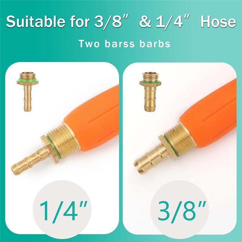 T02C!Stainless Steel Sprayer Wand,1/4In&3/8In Brass Barb Sprayer Wand Replacement,29In Sprayer Wand+ Shut Off Valve (as the picture,NONE)