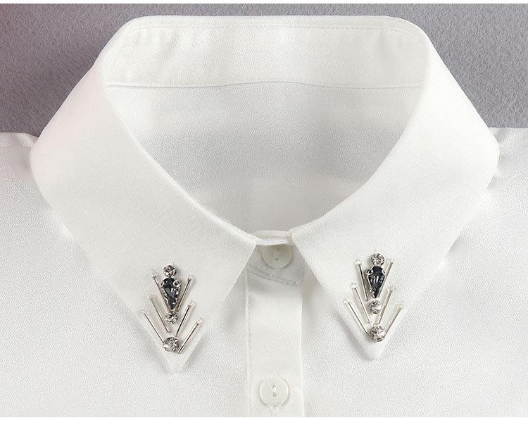 Versatile Women's White Beaded Detachable Shirt Collar for Sweaters – Autumn and Winter Accessory