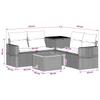 Sofa Set 6 Pieces Black and Cream White Poly Rattan and Steel