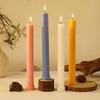2pc/box, Morandi color long pole candles with base for home party and church decoration, emergency lighting during power outages