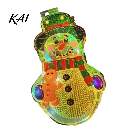 Illuminated Christmas Tree Pendants Light Up Ornament, LED Lighted Santa Bell Sock Easy Install Holiday Home Ornaments House Hanging Decoration