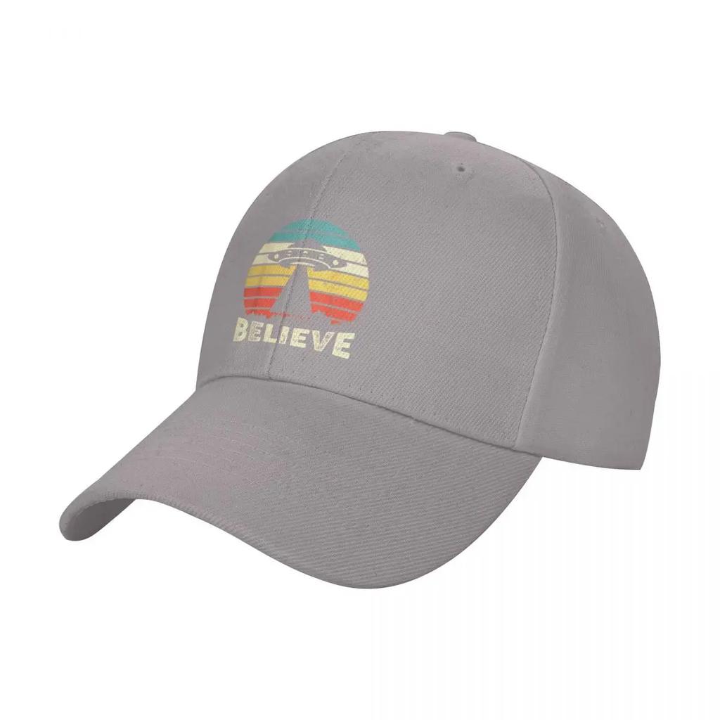 Believe Vintage Alien UFO Retro Sunset Baseball Cap Anime Hat Winter hat Beach Outing Golf Men Womens