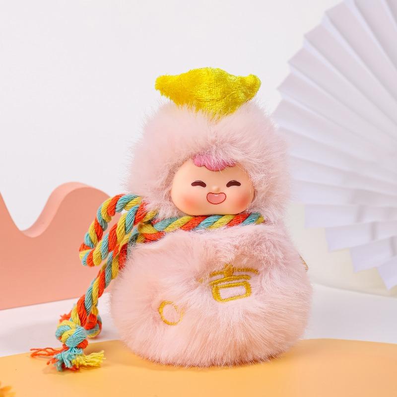 

Cute Plush Little Fuxi Gourd Ornaments, Hanging Items, Office Desk Bags, Decorative Gifts, Souvenirs розовый