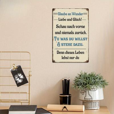 Heritage Design, Believe In Miracles, Love & Happiness,German Metal Tin Sign | Inspirational Wall Art for Home & Farmhouse Decor