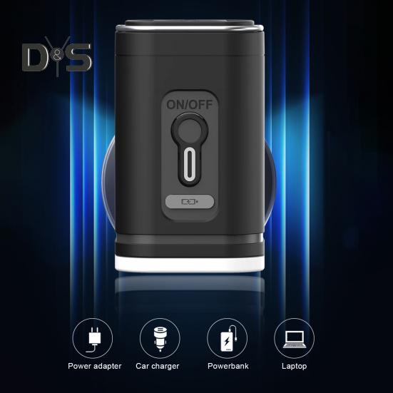 Mini Cordless Air Pump with 5 Nozzles Camping Light 2400mAh USB Rechargeable Inflatable Swimming Ring Float Air Mattress Bed Portable Electric