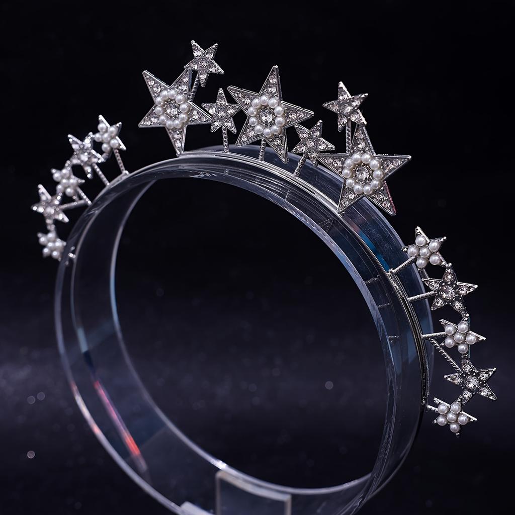 Feenkronen Niedliche Kristall Braut Haar Tiara Hochzeit Haarschmuck Strass Haarband Stern Haarreif Kopfschmuck Kopfschmuck