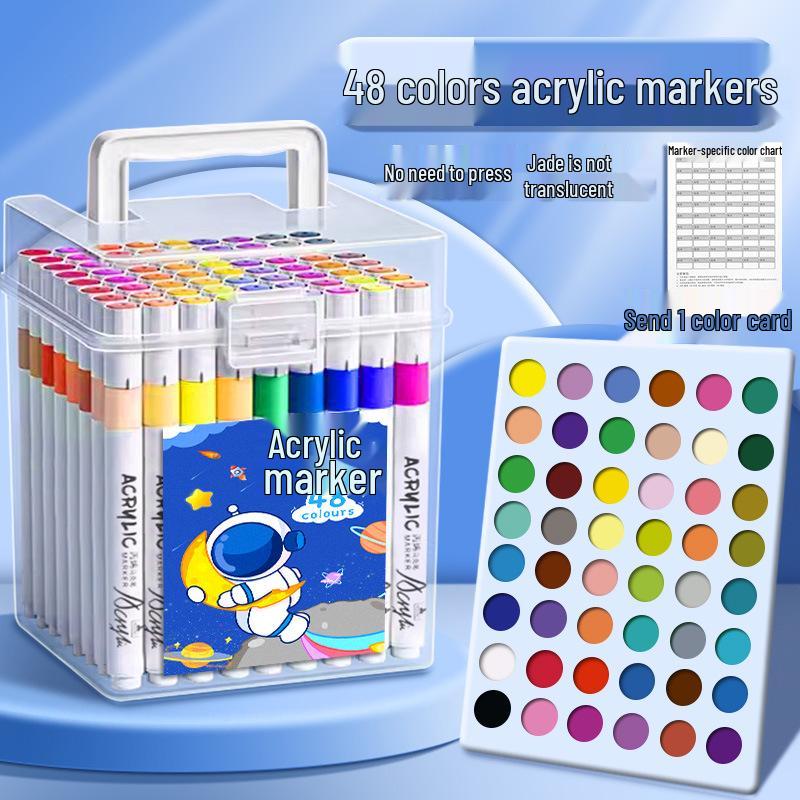 Acrylic Marker Set - 120 Colors, Opaque & Washable, Ideal for Primary & Secondary Students' Art Projects
