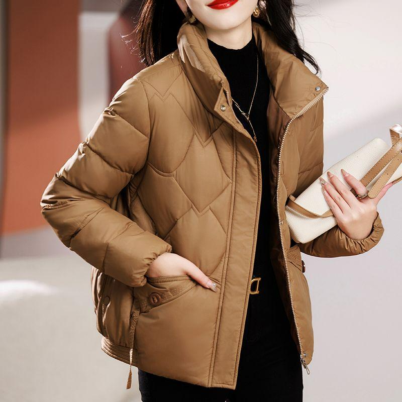 Winterliche Baumwolljacke, Modisches Temperament, Vielseitiger Stehkragen, Kurze, lockere und schlichte Baumwolljacke