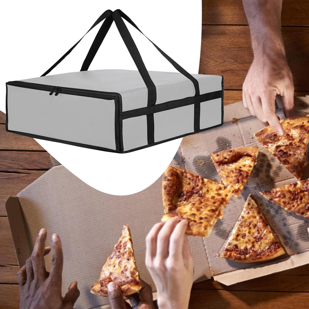 Delivery Pizza Insulation Bag with Double Handles Large Capacity Reusable Fully Insulated for Home