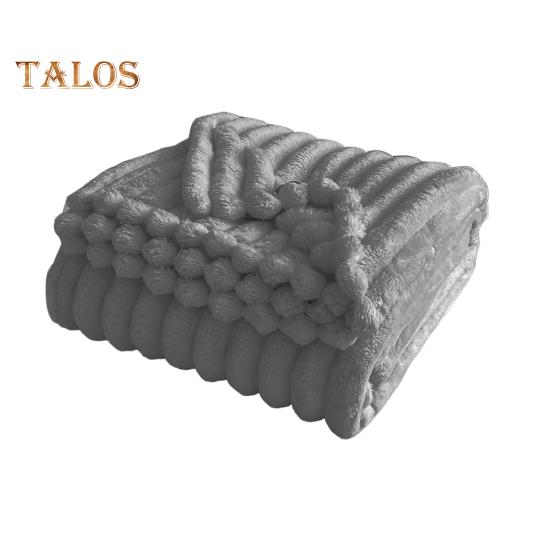 Summer AC Flannel Blanket Thickened Double-sided Plush Striped Texture Solid Color Office Nap Home Bed Sofa Travel Cozy Warm Winter Blanket
