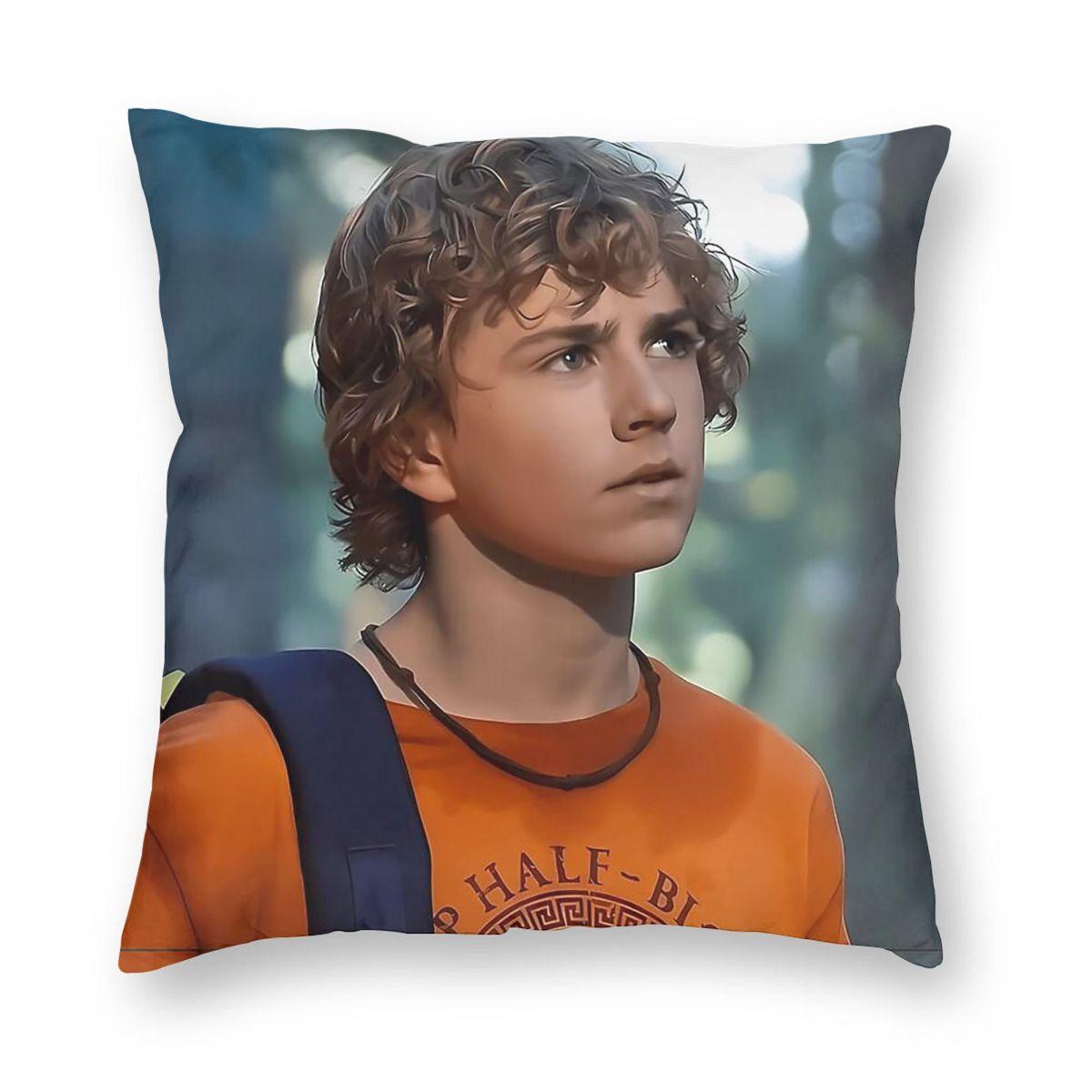 Percy Jackson Walker Scobell Square Pillowcase Polyester Linen Velvet Printed Zip Decor Throw Pillow Case Sofa Cushion Cover Peach skin 18*18(CM)-1Pcs