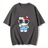 2026 Summer Hello Kitty Cartoon Printed Short Sleeve Pure Cotton Tshirts Womens Family Matching Outfits Harajuku Y2k Tops Tee
