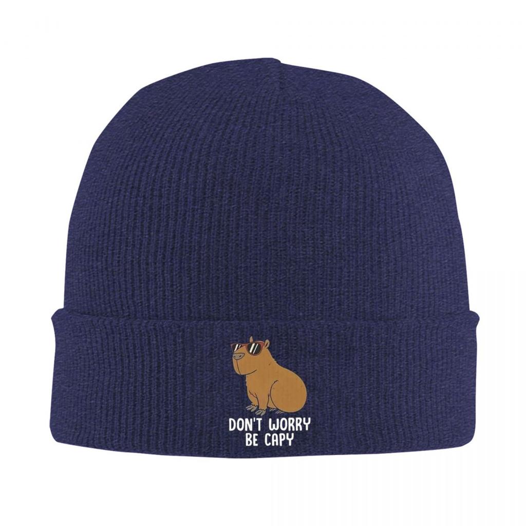Cute Capybara Be Cappy Warm Knitted Cap Winter Knit Bonnet Hat Skullies Beanies Hip Hop Caps for Unisex