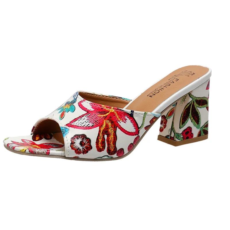 2024 New Women Slippers Shoes for Women Open Toe Slippers Summer Outdoor Sandals Casual Heels Plus Size Slippers Slides Women