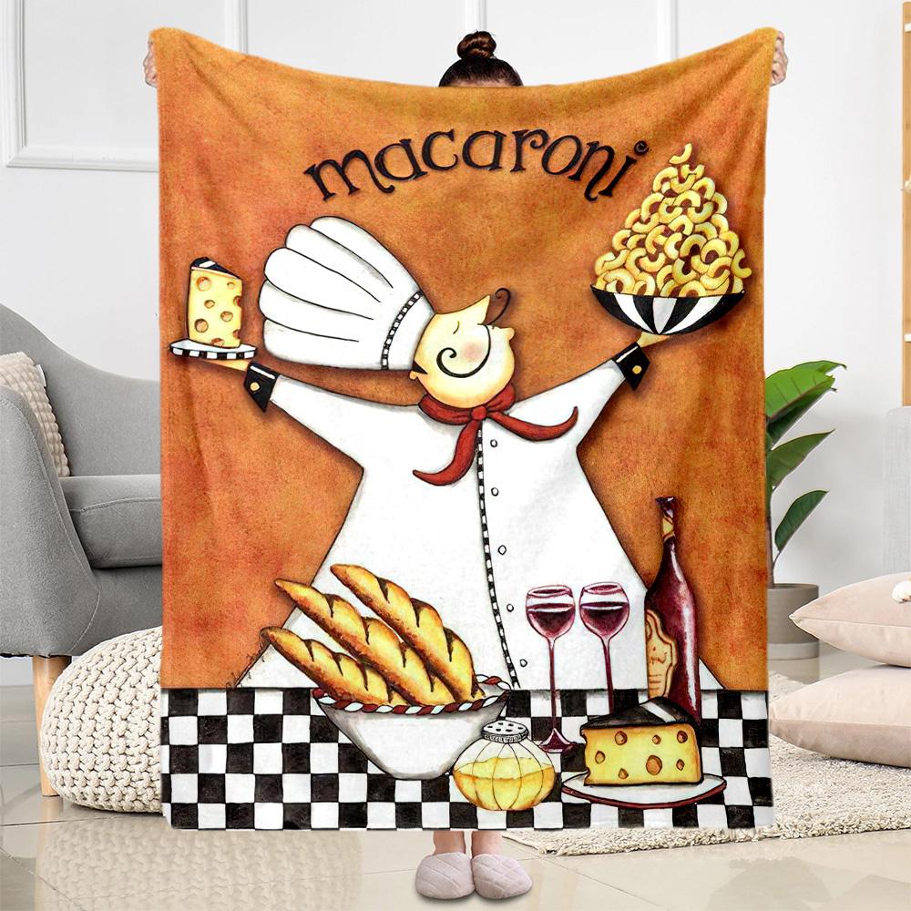 Chef Wine Blanket Ultra-Soft Suitable for Seaside Couch Chair Four Seasons Multipurpose Warmthful Decor Perfect Gift for Relatives and Friends