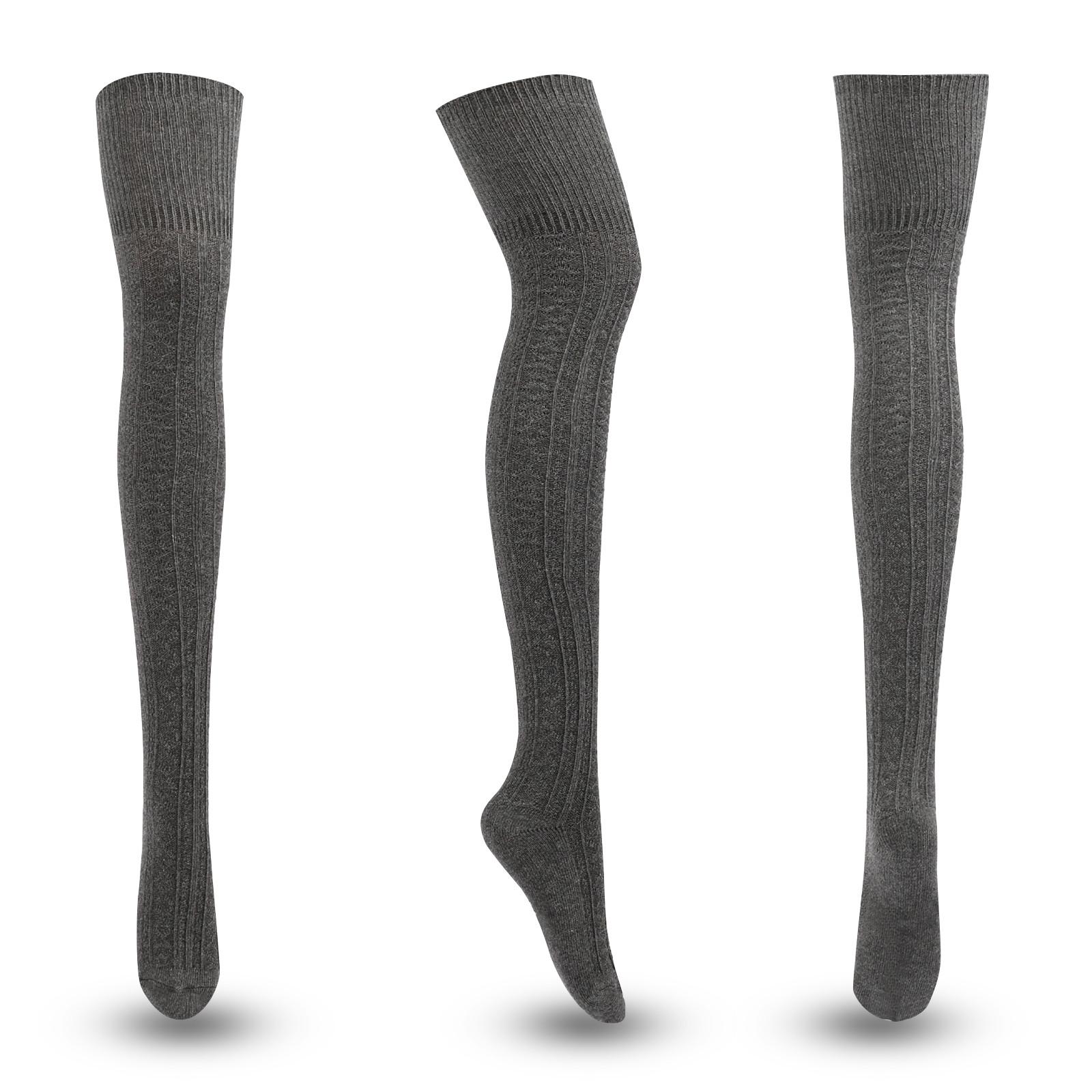 

Женские осенне-зимние удлиненные хлопковые носки выше колена в японском стиле с толстыми иглами в стиле ретро