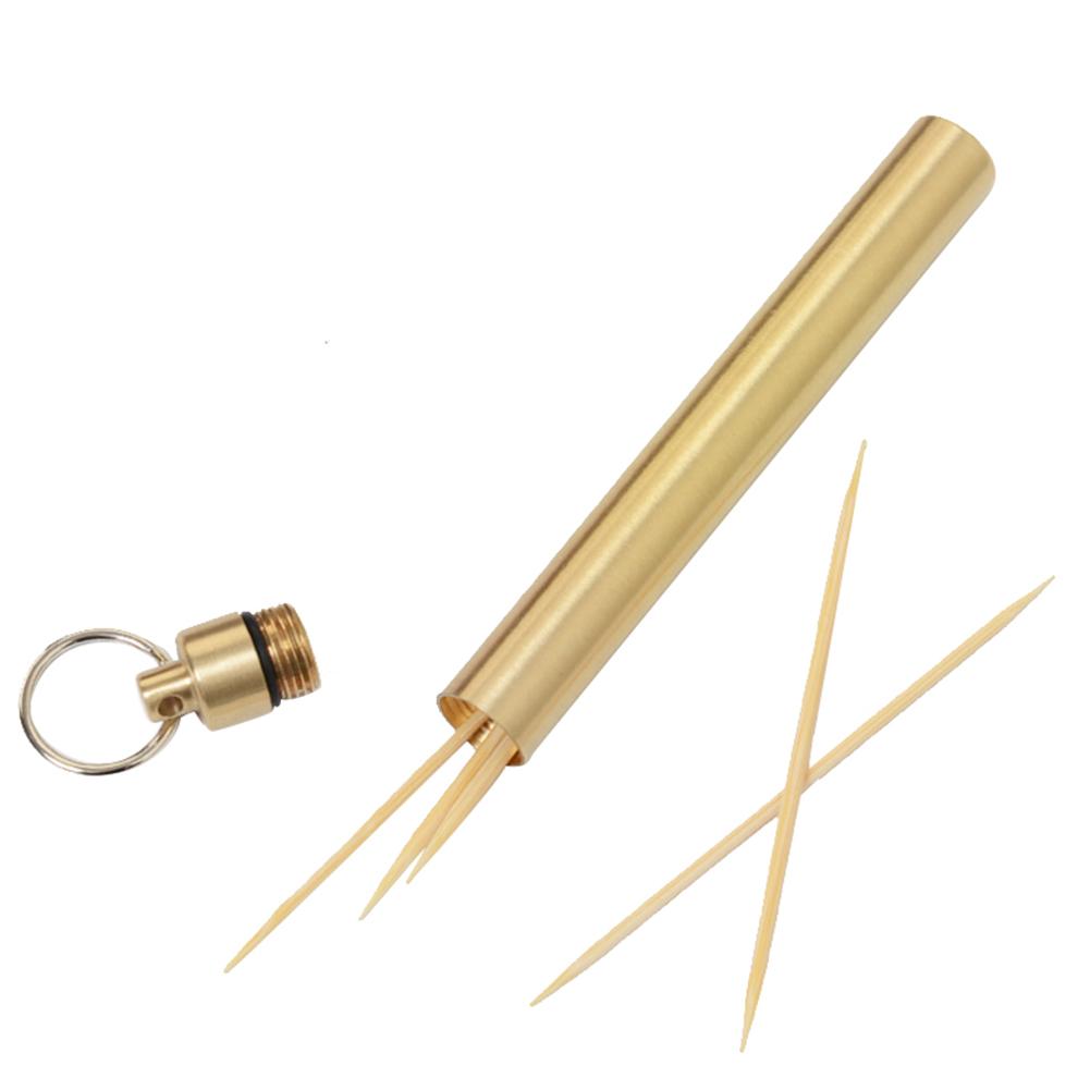Ti Alloy Medicine Bottle Toothpick Holder Eco-Friendly Toothpick Dispenser Ultralight Portable Lightweight for Outdoor Household China Mainland
