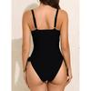 Drawstring Swimsuit Women One Piece Slim Solid Swimwear Female Sexy Bathers Bathing Swimming Swim Suit Beachwear XL