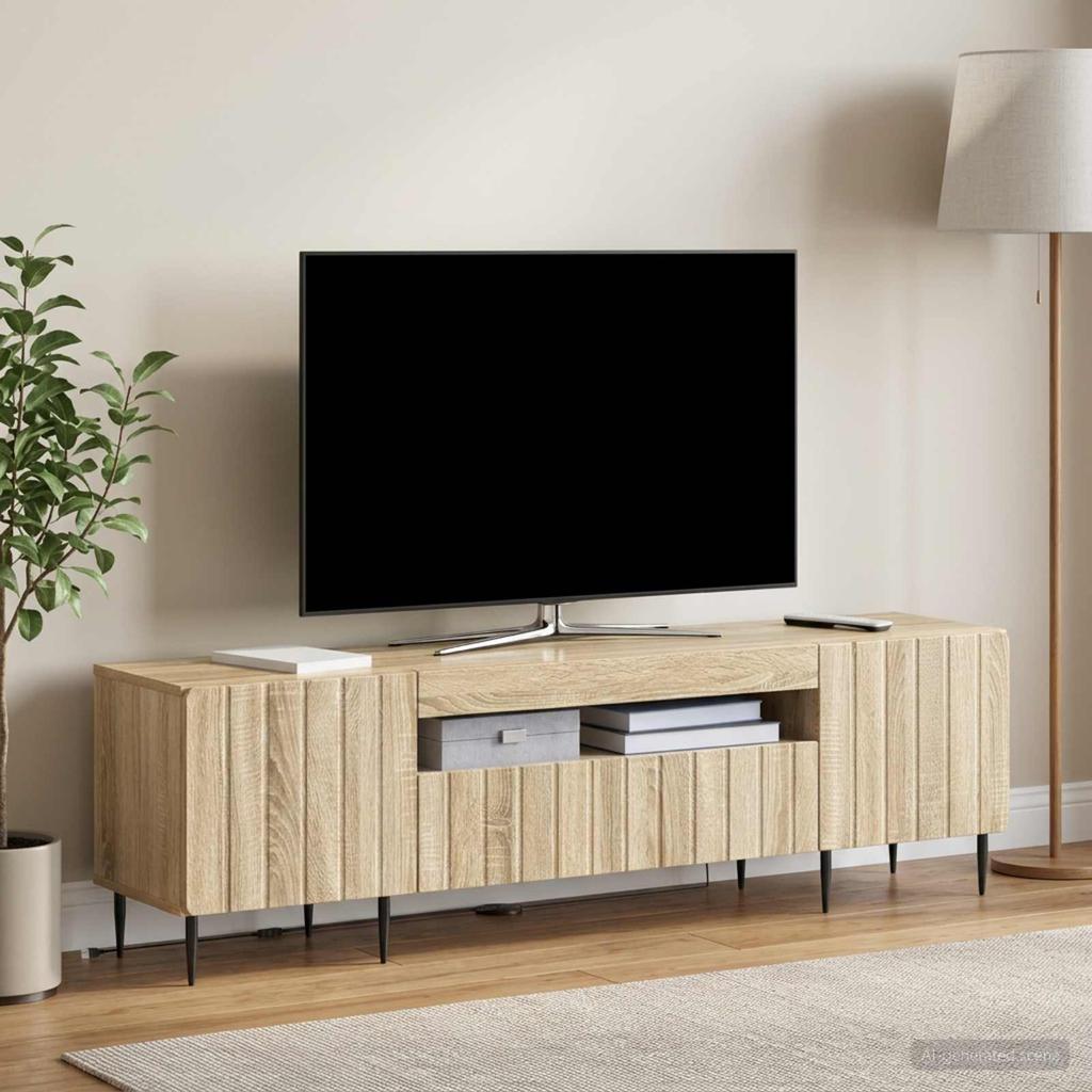 LED TV Cabinet ZWOLLE 153 X 35 X 43 Cm Sonoma Oak