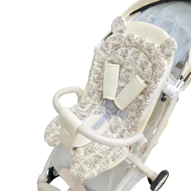 Machine Washable Strollers Seat Cushion Soft Comfortable Insert Pad for Infant Pushchairs Yearly Round Comfort