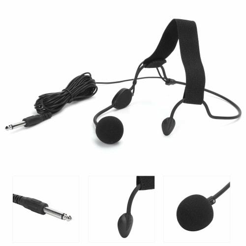 Dynamic Wired Headset Microphone, Compatible with 6.35/6.5mm Male Connectors, 5m/16.4ft Cable, WH20TQG, for Musical Instruments, Guitar, Saxophone, Dr