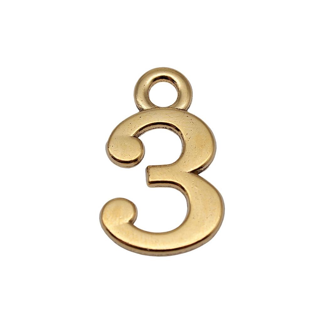 Number Tags Charms Alloy Pendants For Birthday Party Jewelry Making Accessories