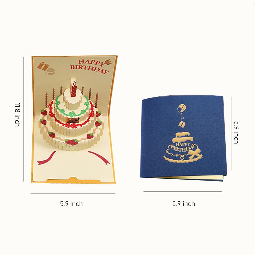 3D Pop Up Birthday Greeting Cards, Auto Play Music Warm LED Light Birthday Cake Card, Gifts For Mom Wife Sister Boy Girl Friends