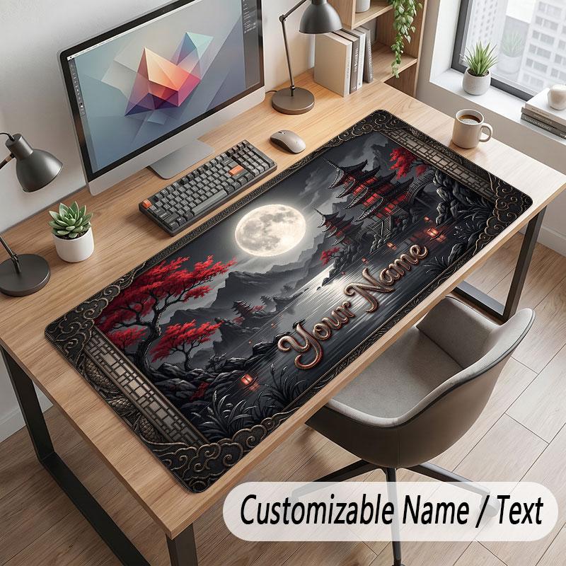 Space Cosmic Theme Customized Mouse Pad Personalized Print Name Text Desk Mat For Home Office Table Decor