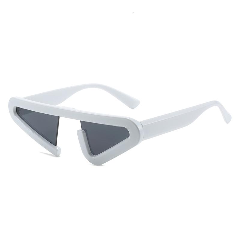 Y2K Unisex Sunglasses Trend Geometric Triangle for Women Men Transparent Frame Streetwear Shades with UV400 PC Lens