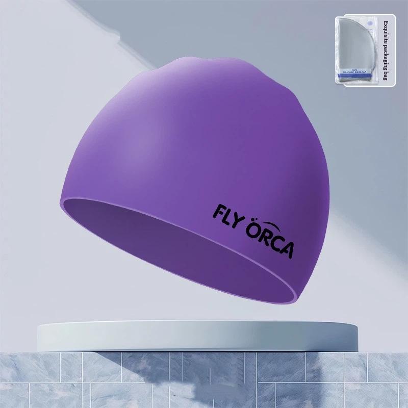 Gradient Silicone Swim Cap High Elasticity Waterproof Swimming Hat For Adults Pool Beach Water Sports
