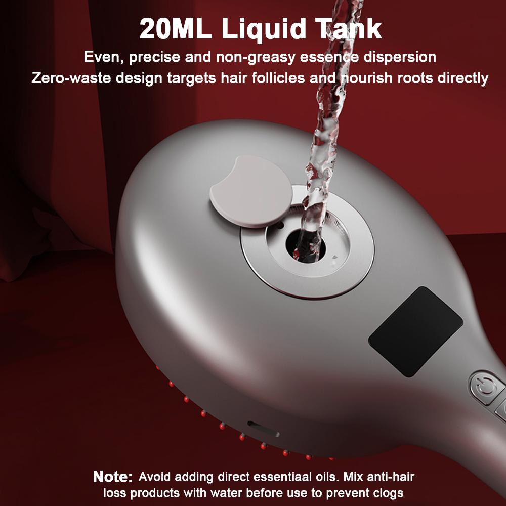 Electric Massage Spray Comb High Frequency Vibration Head Scalp Massager 630nm Red Light Hair Comb Hair Follicle Massage Brush