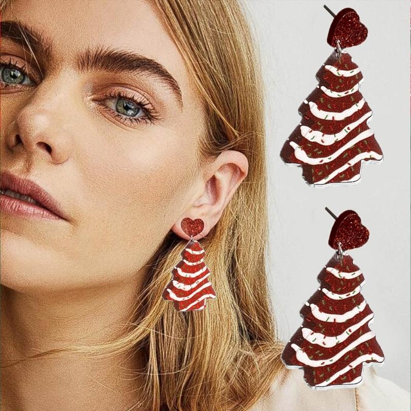 Fashion Dangle Earrings Tree Alpacas Gingerbreads Man Earrings Statement Jewelry