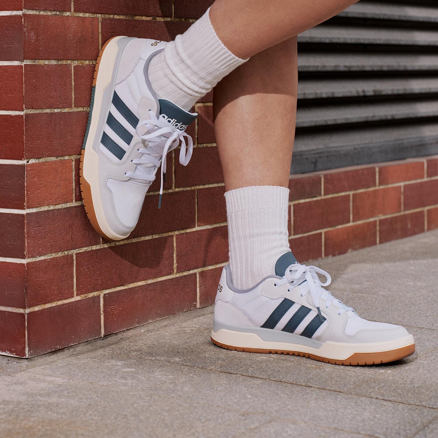 Adidas ENTRAP Low top Vintage Basketball Shoes Unisex White Blue 41