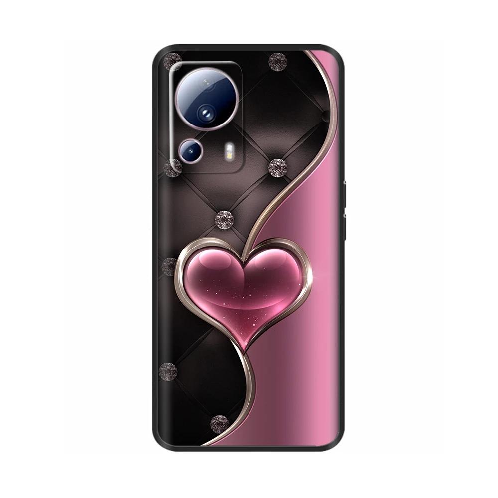 For Xiaomi 13 Lite Case For Xiaomi Mi 13 Lite 5G Flower Soft Liquid Silicone Cover For Xiaomi13lite Protection Back Cover Fundas
