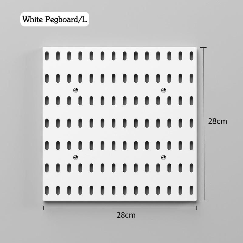 

Аксессуары для перфорированной доски «сделай сам», подвесные полки, крючки для хранения, настенный органайзер без штамповки, организация ремесел для гаража, кухни, комнаты Board A белый