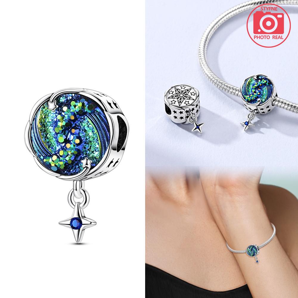 Cosmic Star Moon Pendant Silver Charm for Jewelry Making DIY Bracelet Necklace Craft