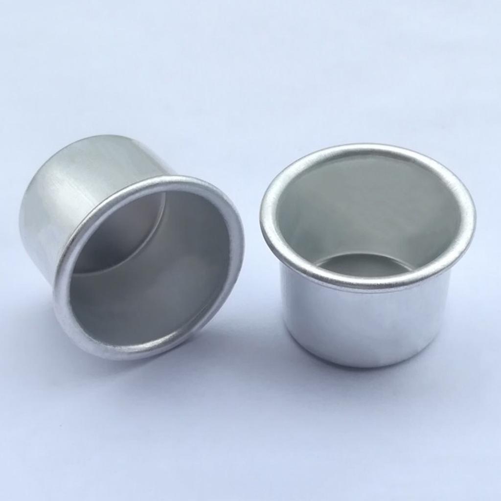 50pcs Mini Candle Cup Holder Christmas Candlestick Jar Container Empty Storage Aluminum Candelabra for Dining Home Party
