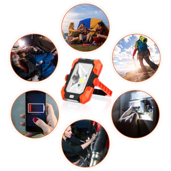 4-in-1 Solar Work Light 4 Lighting Modes USB Rechargeable LED Work Light